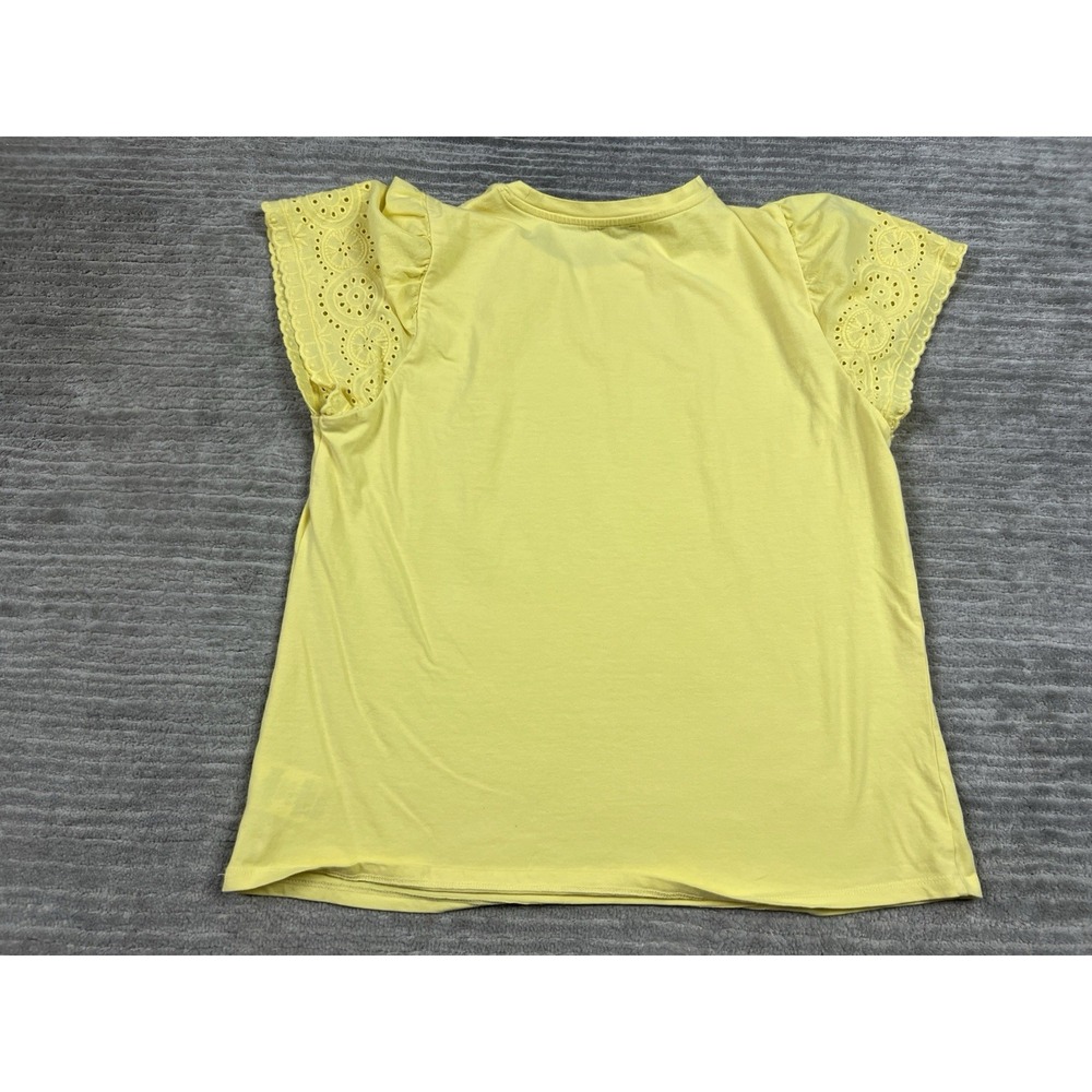 Express Top Womens Large Yellow Short Sleeve Cotton Blend Casual - Picture 7 of 13